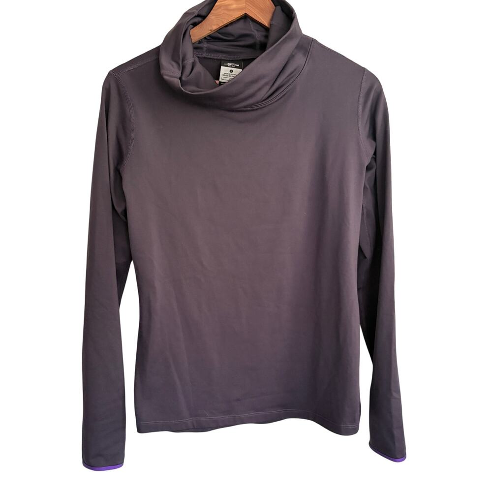 Nike Pro Cowl Neck Running Shirt L Purple Top Dri Fit